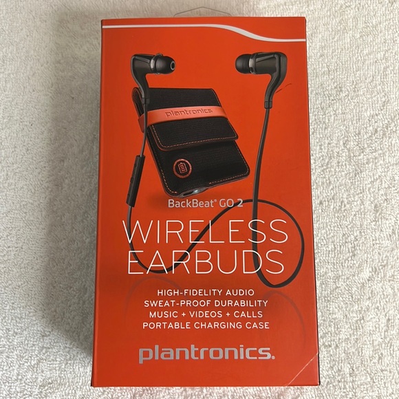 NIB Plantronics BackBeat GO earbuds box sealed